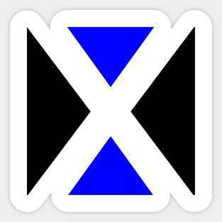 Blue and Black X Logo Sticker